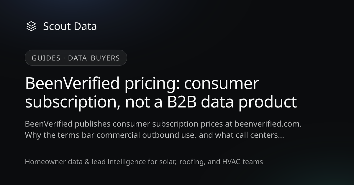 BeenVerified Pricing 2026: Subscription Plans | Scout Data