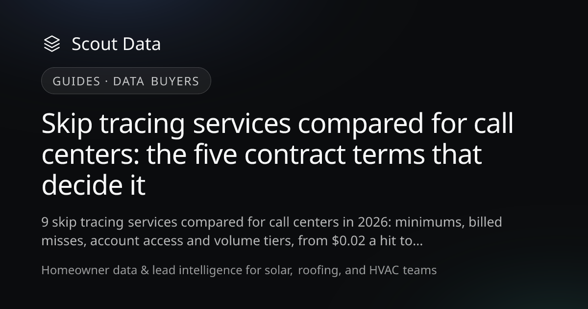 9 Skip Tracing Services for Call Centers 2026 | Scout Data